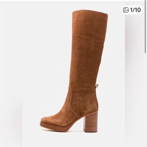 Michael Kors Tan Suede Knee High Boots NEW